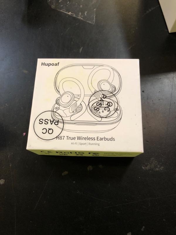 Photo 1 of Hupoaf Wireless Earbuds Sport, 2025 Bluetooth 5.4 Headphones with Earhooks, 50H Stereo Deep Bass Over Ear Buds with 4 ENC Noise Canceling Mics, IP7 Waterproof Earphones for Running Workout Gym -Black