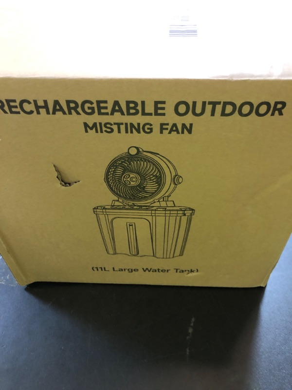 Photo 1 of 11L Bucket Portable Misting Fan with LED Light, 20000mAh (6.5/12h Working Rechargeable Camping Fan, 3 Strong Winds, 3 Large Spray Outlets,Cooling Mist Fans for Fishing/Travel/Garden Party/Tent