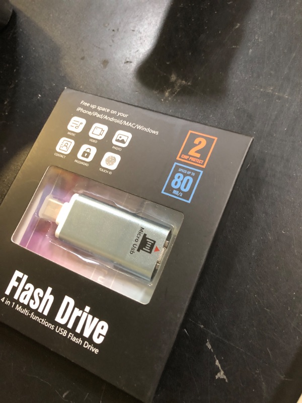 Photo 1 of Flash Drive for iPhone 256GB, 4 in 1 USB Type C Memory Stick, Photo Stick External Storage Thumb Drive for iPhone iPad Android Computer, Sky Blue