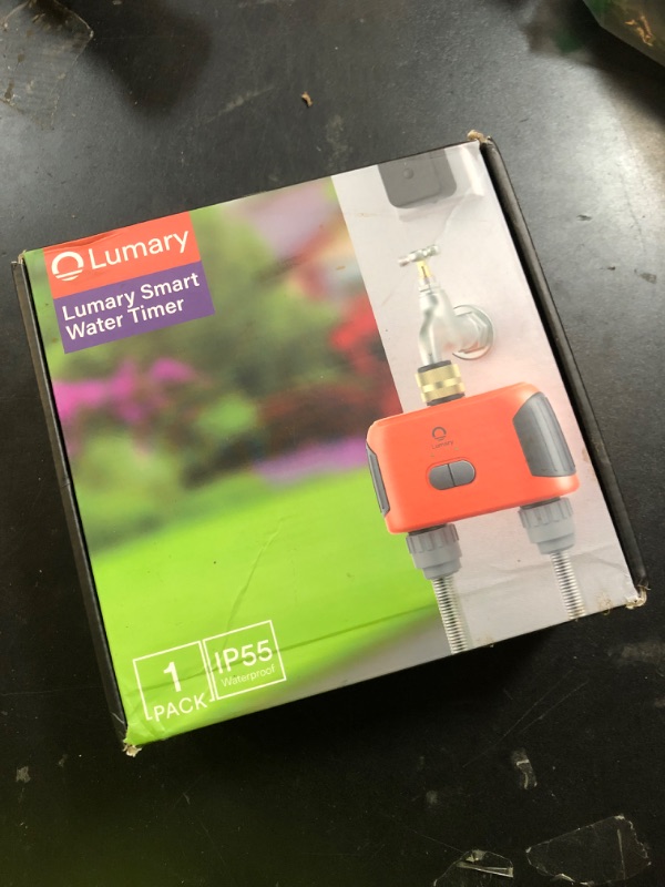 Photo 1 of Lumary WiFi Sprinkler Timer with 2 Port, Smart Water Timer for Garden Hose, Automatic Irrigation System with WiFi Hub, Orange