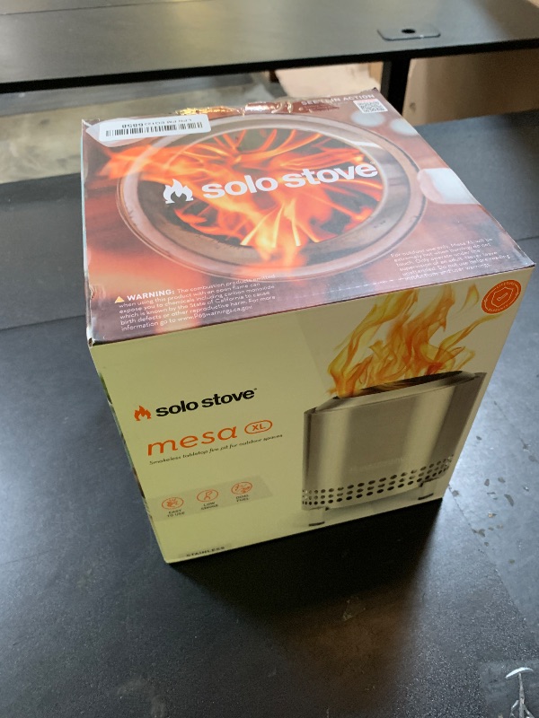 Photo 1 of Solo Stove Mesa XL, 7 Inch Tabletop Fire Pit with Stand - Smokeless, Stainless Steel Fire Pit for Camping, Outdoor & Patio- Wood Burning or Pellet Fueled Portable Bonfire, 2.3lbs, Stainless Steel