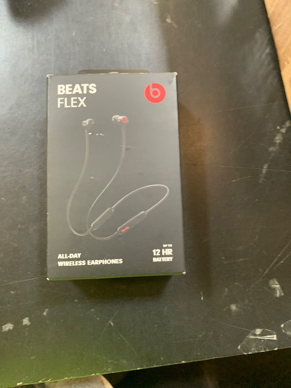Photo 1 of Beats Flex Wireless Earbuds - Apple W1 Headphone Chip, Magnetic Earphones, Class 1 Bluetooth, 12 Hours of Listening Time, Built-in Microphone - Black