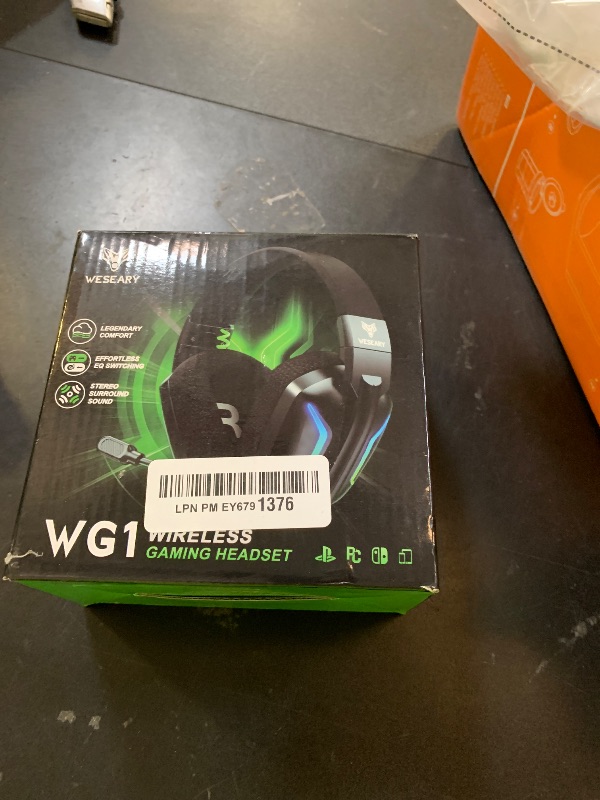 Photo 1 of WESEARY Wireless Gaming Headsets for PC, PS5, PS4, Switch, Mac, 2.4GHz Wireless Gaming Headphone with ENC Noise Canceling Microphone, Bluetooth 5.4, Cool Lighting, 50H Battery, 50mm Drivers