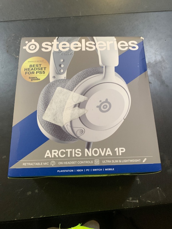Photo 1 of SteelSeries Arctis Nova 1P Multi-System Gaming Headset — Hi-Fi Drivers — 360° Spatial Audio — Comfort Design — Durable — Lightweight — Noise-Cancelling Mic — PS5/PS4, PC, Xbox, Switch - White