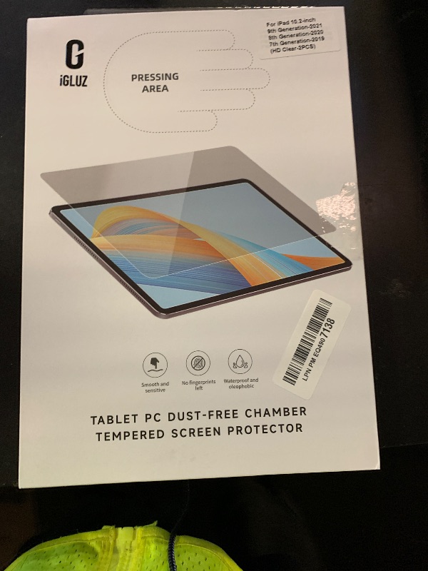 Photo 1 of iGluz 2 Pack for iPad 10.2-inch(9th/8th/7th Gen.) 9H+ Tempered Glass Screen Protector with Easy-Install Box[12FT Military Grade Shatterproof] Apple Pencil Compatible,HD Clarity,Scratch Resistant