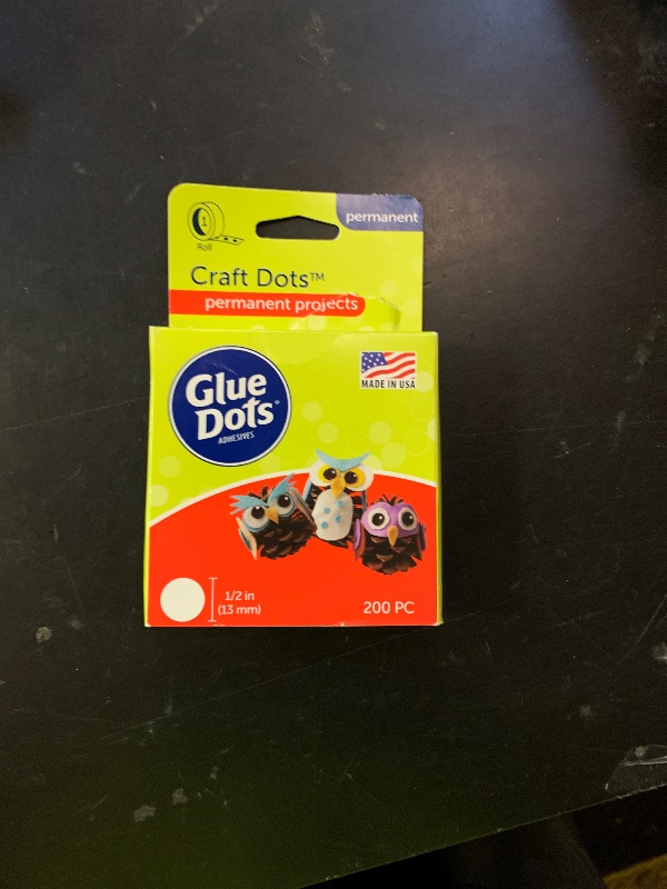 Photo 1 of Glue Dots, Craft Dots, Double-Sided, 1/2", .5 Inch, 200 Dots, DIY Craft Glue Tape, Sticky Adhesive Glue Points, Liquid Hot Glue Alternative, Clear
