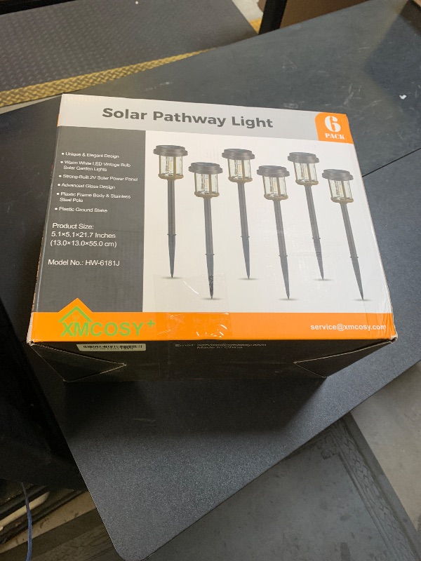 Photo 1 of XMCOSY+ Solar Lights Outdoor, 6 Pack Pathway Lights Solar Powered, 20 LM LED Glass Outside Light, Waterproof Lighting for Garden Yard Landscape Driveway Walkway (Warm White)