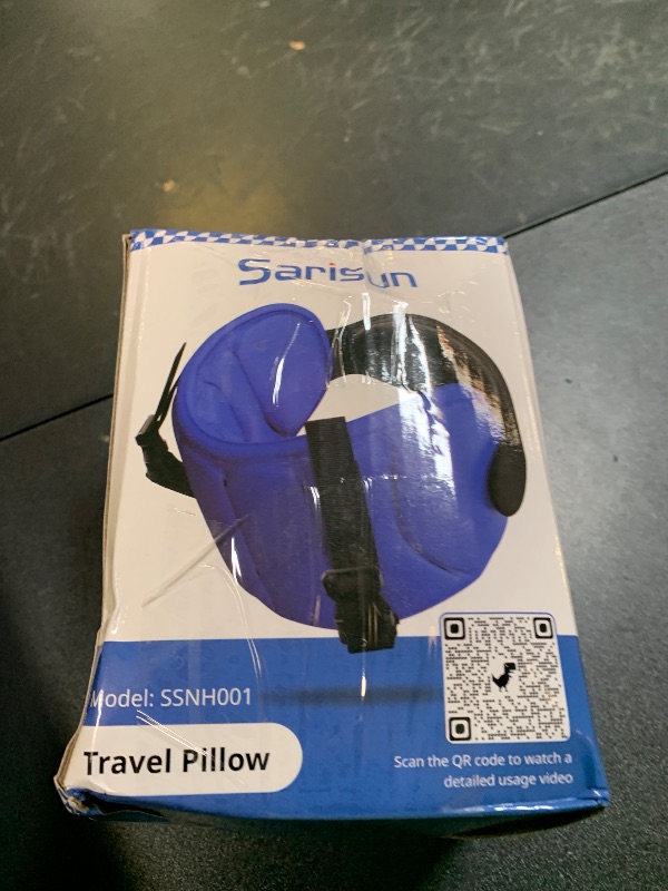 Photo 1 of SARISUN Travel Pillows for Airplanes, Airplane Pillow for Long Flight, Airplane Head Strap with Eye Mask for Sleep, Travel Neck Pillow for Car Road Trip, 360° Support Headrest, Stop Bobblehead, Black