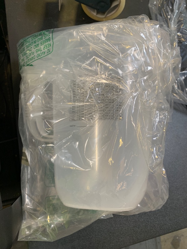 Photo 1 of 1 Gallon Measuring Pitcher-Convenient Conversion Chart,134oz Extra Large Plastic Measuring Cup-Strong Food Grade Material,Graduated Mixing Pitcher Great for Lawn,Pool Chemicals, Motor Oil and Fluids