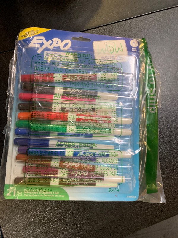 Photo 1 of EXPO Dry Erase Markers Whiteboard Markers with Low Odor Ink Fine Tip Assorted Vibrant Colors 21 Count
