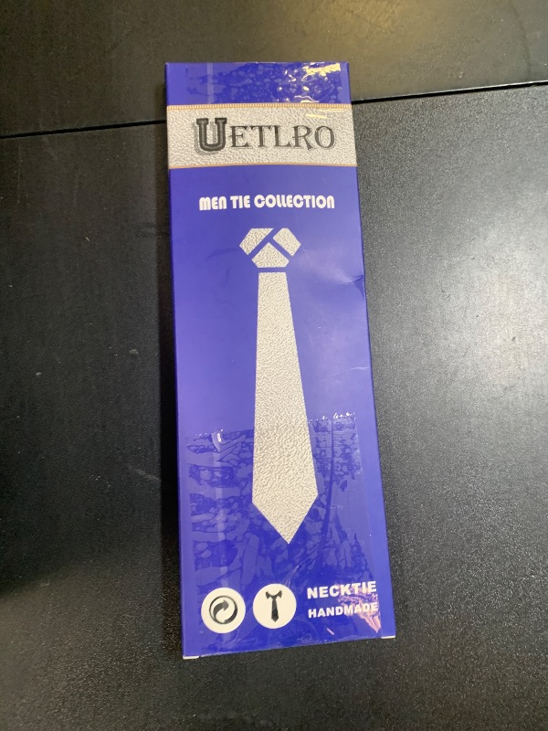 Photo 1 of UETLRO Boys Black Tie Pre-tied Adjustable Kids Solid Color Necktie for Age 8-12 Years with Gift Box
