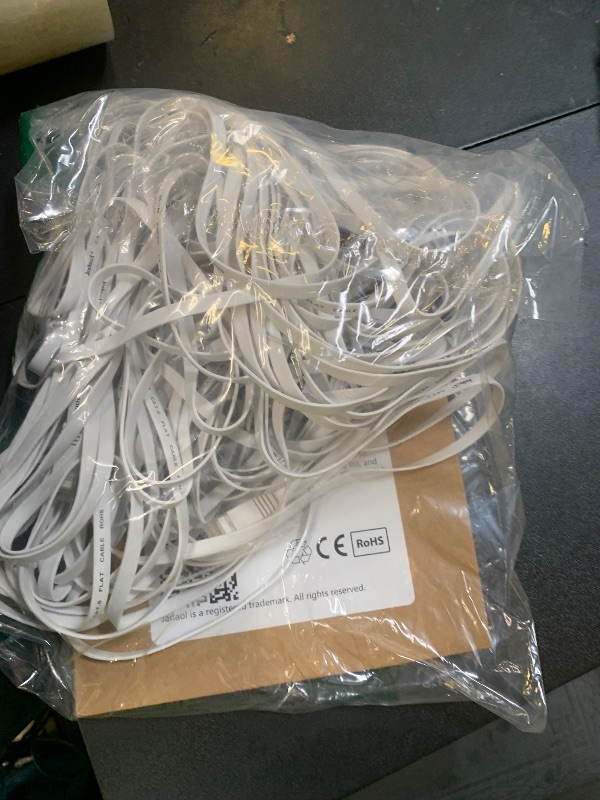 Photo 1 of Jadaol Cat 6 Ethernet Cable 100 ft, Outdoor & Indoor 10Gbps Support Cat8 Cat7 Network, Flat RJ45 Internet LAN Computer Patch Cable for Router, Modem, Switch, Gaming Consoles, Streaming Devices, White