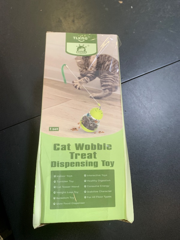 Photo 1 of TLKNG Cat Interactive Toys for Indoor Cats Kitten Wand Toy Weight Loss Lose Kitty Tracking Balls Slow Food Dispenser Feeder Treat Dispensing Feeding Pet Supplies Birthday Gift