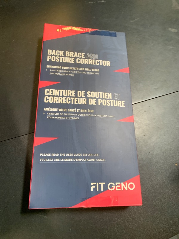 Photo 1 of Fit Geno Back Brace Posture Corrector for Men & Women: Shoulder Straightener Adjustable Full Back Support Pain Relief - Scoliosis Hunchback Spine Corrector (Medium)