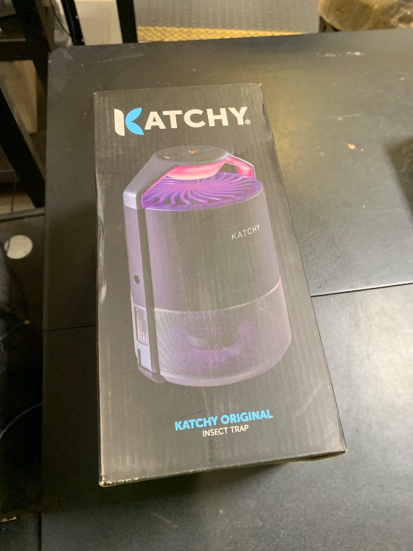 Photo 1 of Katchy Indoor Insect Trap - Catcher & Killer for Mosquitos, Gnats, Moths, Fruit Flies - Non-Zapper Traps for Inside Your Home - Catch Insects Indoors with Suction, Bug Light & Sticky Glue (Black)