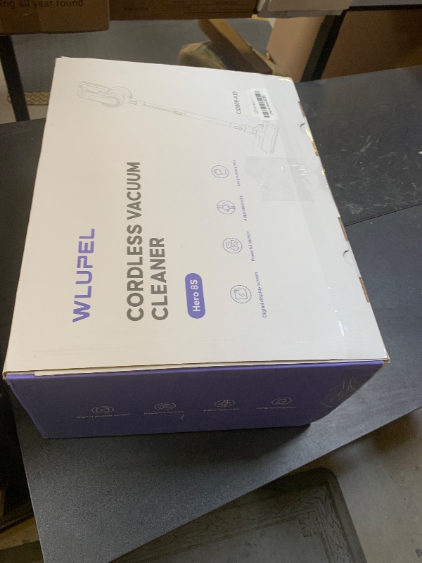 Photo 1 of WLUPEL Cordless Vacuum Cleaner, 38Kpa/450W Stick Vacuum Cleaner Up to 55Mins Runtime with 1.2L Dust Cup and LED Touch Screen, Charging Station (H8S)