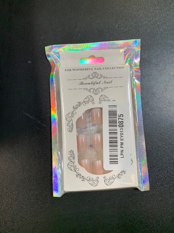Photo 1 of Qsnidy Press on Nails Square - French Ombre Pink Fake Nails Short Acrylic Full Cover Glue on Nails in 12 Sizes - 24 Piece Nail Kit?Natural Fit for Women & Girls Daily Wear