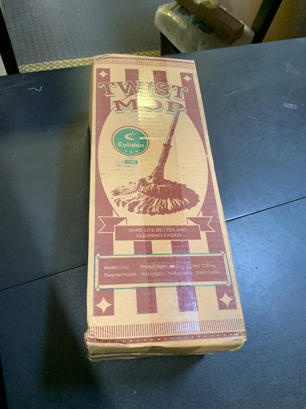 Photo 1 of Eyliden Mop with 2 Reusable Heads, Easy Wringing Twist Mop, with 57.5 inch Long Handle, Wet Mops for Floor Cleaning, Commercial Household Clean Hardwood, Vinyl, Tile, and More