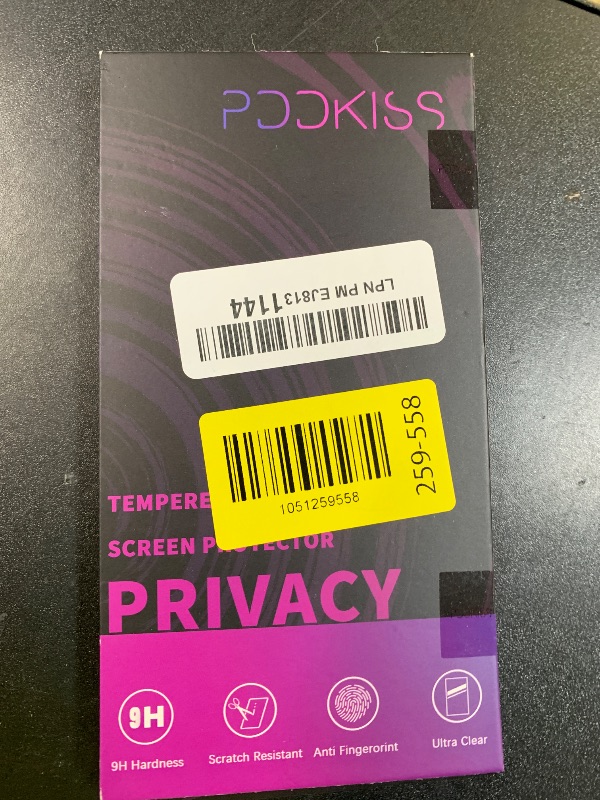 Photo 1 of PDDKISS Compatible for iPhone 15 Pro Privacy Screen Protector Tempered Glass 6.1 Inch, Purple Gradient Anti Spy Anti Blue Light HD Easy Installation
