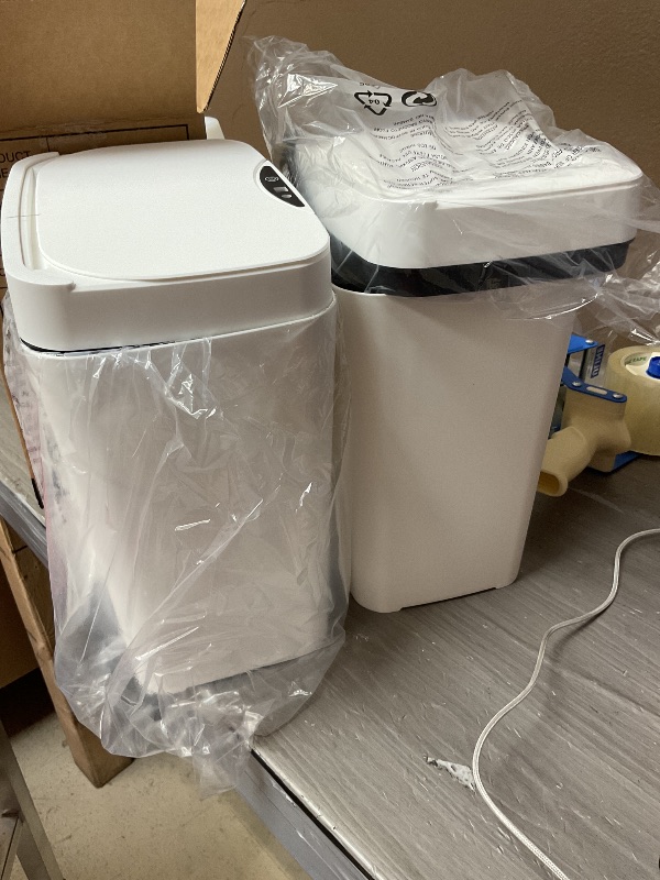 Photo 1 of Vanpopubs 2 Pack 2.7 Gal Bathroom Trash Can with Lid, Automatic Trash Can Small Smart Garbage Can Touchless, Slim Motion Sensor Waterproof Plastic Trash Bins for Bedroom Office Kitchen Toilet