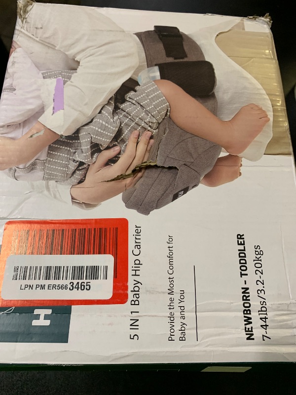 Photo 1 of HKAI Baby Hip Carrier, Mom’s Choice Award Winner, Baby Carrier with Adjustable Waistband & Breathable Mesh, Ergonomic Carrier with Non-Slip Hip Seat Surface for Newborns & Toddlers, (Grey)