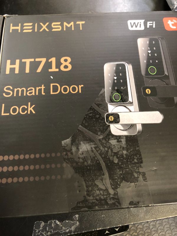 Photo 1 of WiFi Smart Door Lock?Biometric keypad Door Lock with Handle?Built-in Wi-Fi?Fingerprint Door Knob for Entry Door?keyless Entry Lock with APP Remote Unlock,Black