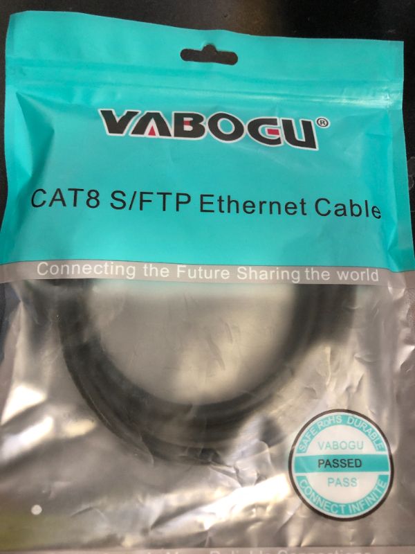 Photo 1 of Vabogu Cat 8 Ethernet Cable, 3ft Heavy Duty High Speed Internet Network Cable, 26AWG, 2000Mhz 40Gbps with Gold Plated RJ45 Connectors, Shielded for Indoor & Outdoor Use