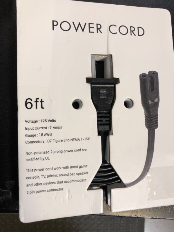Photo 1 of SGUUVAY 2 Prong 6 Ft Power Cord Compatible with JBL PartyBox Speaker, Onn Party Speaker