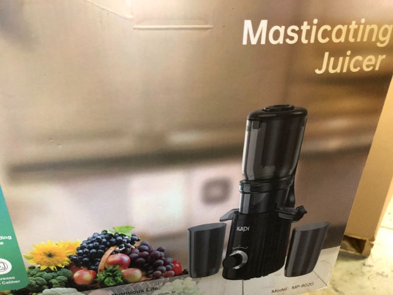 Photo 1 of Cold Press Juicer, Slow Masticating Juicer Machines for Whole Vegetable and Fruit, 4.3" Feed Chute, BPA Free, Quiet Easy Clean Juicer to Unlock Fresh & Nutritious Juices (Black)