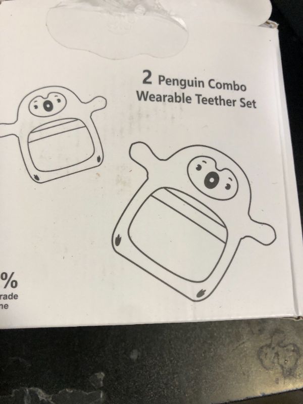 Photo 1 of Smily Mia 2pack Baby Teething Toys for 0-6 3-6Months |Penguin Teether | Hand Teethers| Teething Mittens|Chew Toys for Teething Pain Relief, Baby Pacifiers| New Born Essentials, Blue+Grey