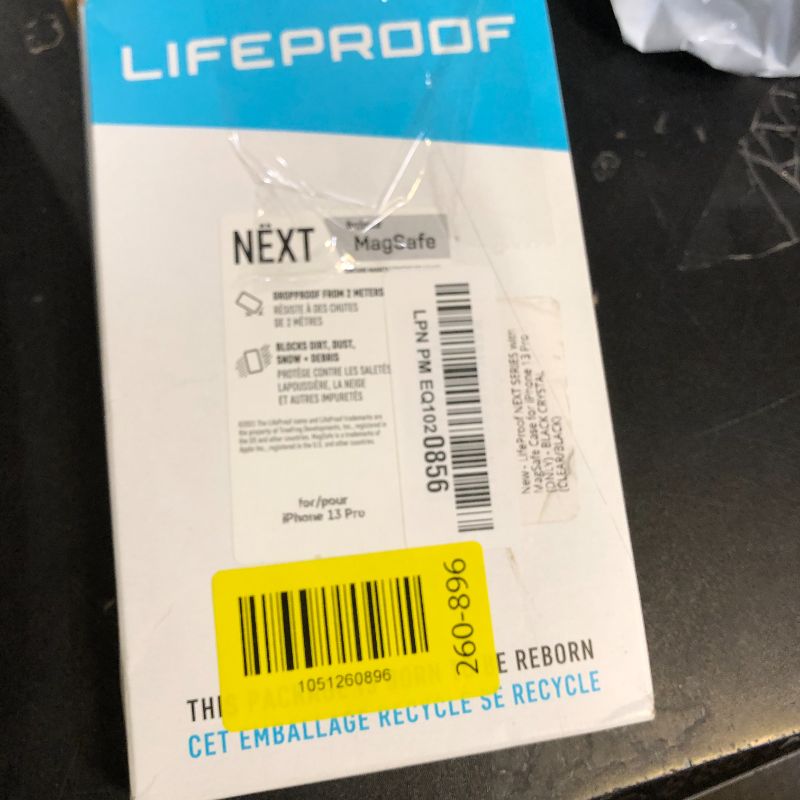 Photo 1 of LifeProof NEXT SERIES with MagSafe Case for iPhone 13 Pro (ONLY) - BLACK CRYSTAL (CLEAR/BLACK)