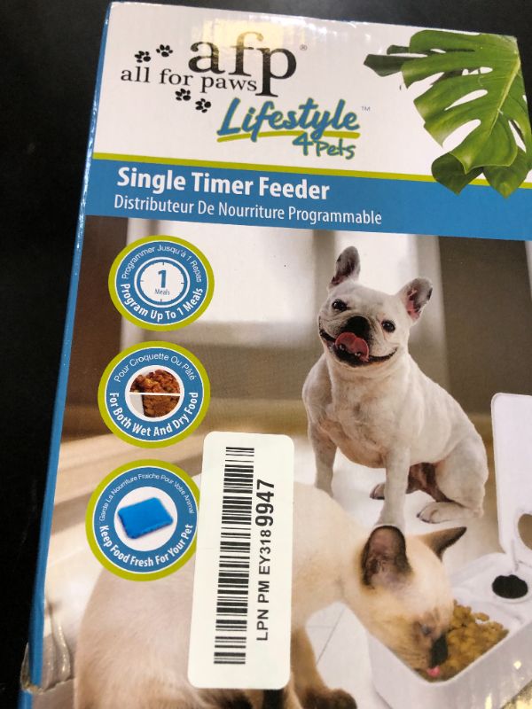 Photo 1 of ALL FOR PAWS Timed Dog Feeder with Ice Pack – 1 Meal | Automatic Pet Food Dispenser | Portion Control | Keep Fresh | Ideal for All Dog Breeds (1 Meal)