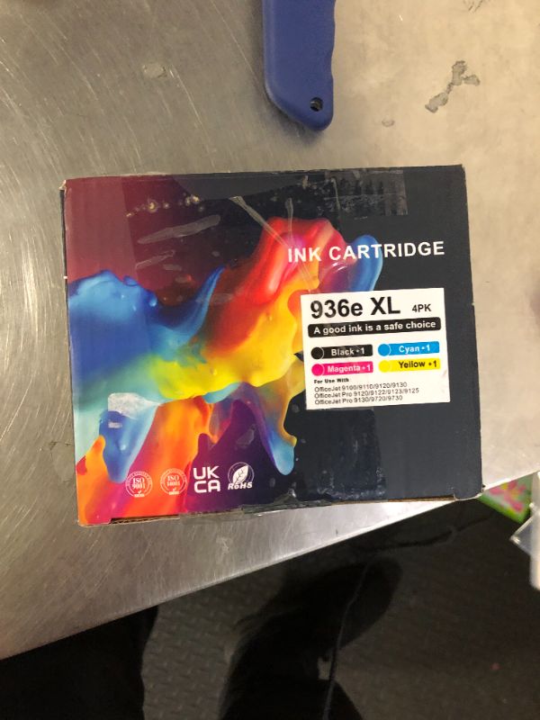 Photo 1 of  Ink Cartridges Combo Pack ?with Chip? Compatible with HP 936e 936xl Ink cartridges for HP OfficeJet Pro 9110b, 9120b, 9130b OfficeJet Pro Wide Format 9720/9730 Printer (4 Pack BK/C/Y/M)