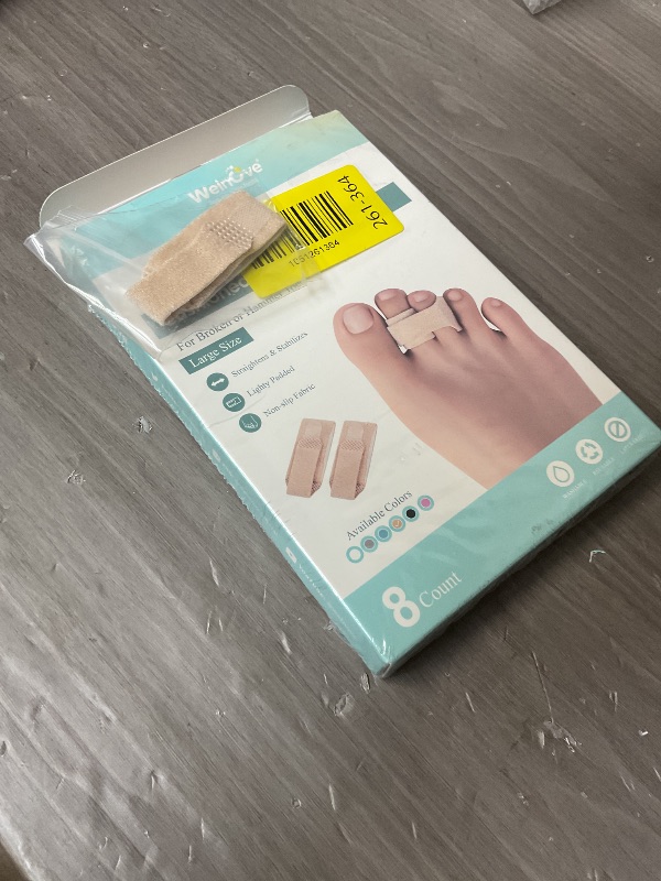 Photo 1 of Welnove Hammer Toe Straightener - 8 Pack Broken Toe Wraps - Hammer Toe Corrector for Women - Toe Splints for Crooked Toes, Curled Toes, Bent Toes - (Large, Beige)