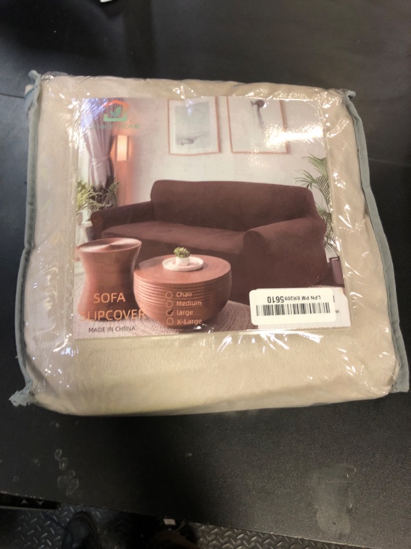 Photo 1 of U-NICE HOME Velvet Sofa Covers Stretch Couch Covers for 3 Cushion Couch Furniture Protector Sofa Slipcover (Large, Beige)