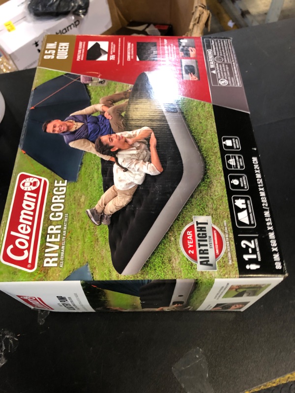 Photo 1 of Coleman: River Gorge: 9.5" Queen Airbed - Built-in Battery Air Pump, Inflatable Mattress, Puncture Guard, Durable Design, All Terrain, Indoor-Outdoor