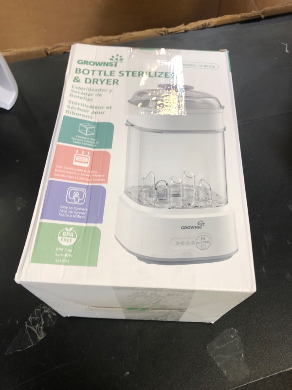 Photo 1 of GROWNSY Bottle Sterilizer and Dryer, Compact Electric Steam Baby Bottle Sterilizer (Esterilizador de Biberones), Bottle Sanitizer for Baby Bottles, Pacifiers, Pump Parts