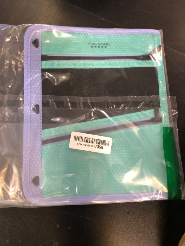 Photo 1 of Five Star Pencil Pouch, Pen Case, 3-Pocket Zipper Pouch, Fits 3-Ring Binder, Storage Organizer for Classroom Supplies Earbuds Chargers Cables Makeup, Teal/Berry (500207F-ECM)