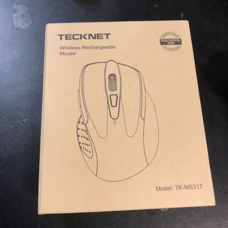 Photo 1 of TECKNET Wireless Mouse (BT5.0/3.0 & 2.4G) Rechargeable 4800 DPI Silent USB A & Bluetooth Mouse 6 Buttons, Wide Compatibility - Red
