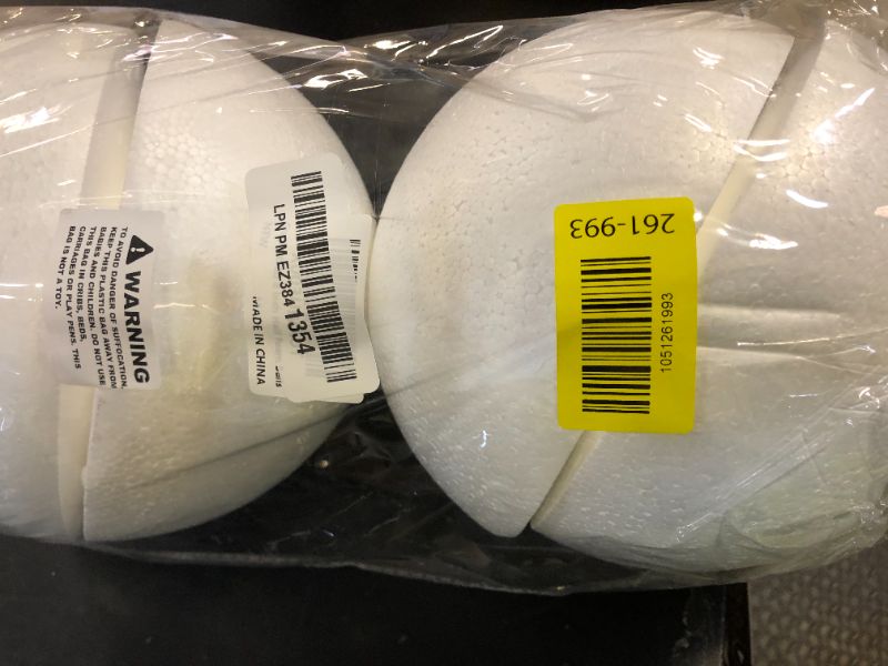 Photo 1 of Crafjie 4PCS 8 Inchs White Foam Balls Half Round Polystyrene Half Foam Balls Craft Supplies Hemispherical Christmas Craft Ballfor DIY Home Craft Project and Art Decoration