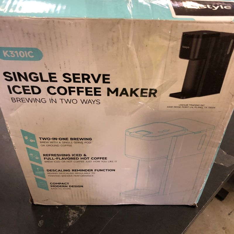 Photo 1 of Tastyle Mini Hot and Iced Coffee Maker Single Serve, for K Cup and Ground, 6 to 14 Oz Brew Sizes, with Recipe Book, for Home, Travel, RV, Office and Dorm, Classic Black (2.0 Version)