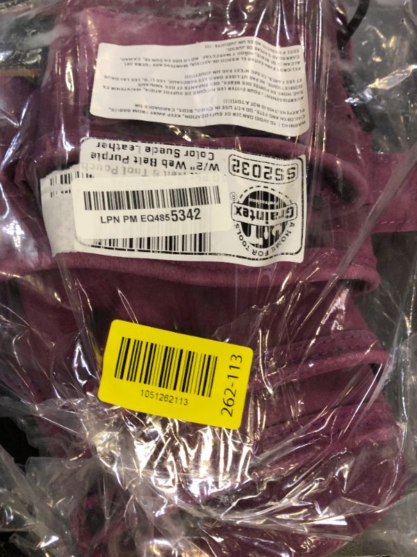 Photo 1 of Graintex SS2032 10 Pocket Nail & Tool Pouch Purple Color Suede Leather with 2â€ Webbing Belt for Constructors, Electricians, Plumbers, Handymen