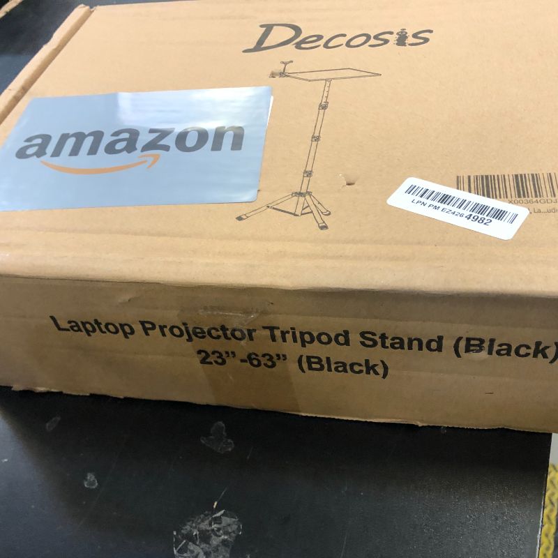 Photo 1 of DECOSIS Projector Stand Tripod, Laptop Tripod Stand Adjustable Height from 23.5 to 63.5 inches with Gooseneck Phone Holder, Laptop Floor Stand for Office, Home, Stage, Studio, DJ Racks Holder Mount