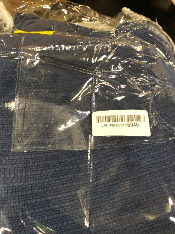Photo 1 of Madison Park Freshspun Basketweave Luxury Cotton Blanket Navy 90x90 Full/Queen Size Basketweave Premium Soft Cozy 100% Cotton For Bed, Couch or Sofa