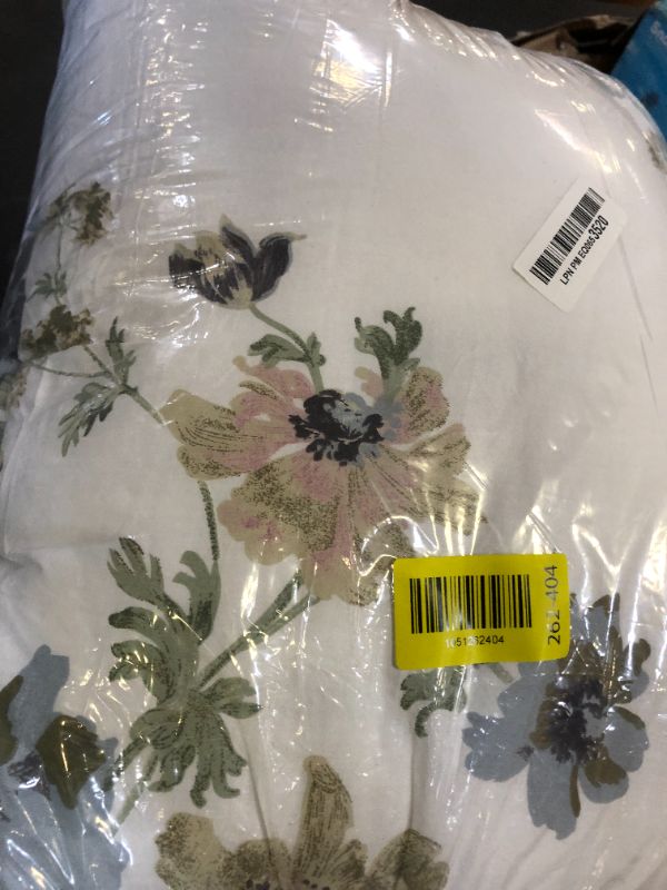 Photo 1 of Cozaline Floral Comforter King Size 100% Cotton Comforter with Blush Blue Floral 3 Pieces Vintage Botanical Bedding Sets Soft and Lightweight Comforter Set for All Seasons