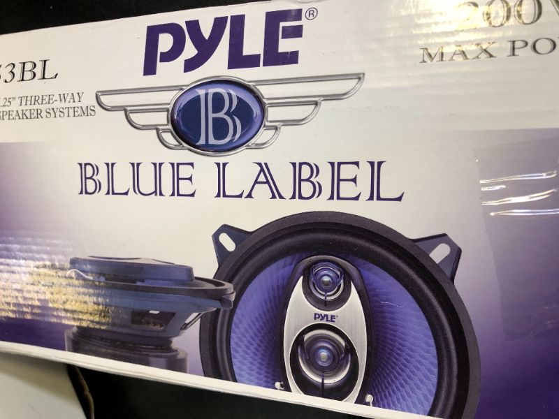 Photo 1 of Pyle 5.25” Car Sound Speaker (Pair) - Upgraded Blue Poly Injection Cone 3-Way 200 Watt Peak w/Non-fatiguing Butyl Rubber Surround 100-20Khz Frequency Response 4 Ohm & 1" ASV Voice Coil