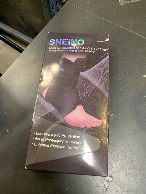 Photo 1 of SNEINO Ankle Brace for Women & Men - Ankle Support Brace for Sprained Ankle, Ankle Stabilizer for Achilles, Tendon, Sprain, Injury Recovery, Lace up Ankle wrap for Running, Basketball, Volleyball (Large)