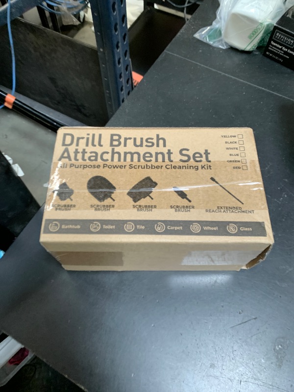 Photo 1 of Holikme 6Pack Drill Brush Power Scrubber Cleaning Brush Extended Long Attachment Set All Purpose Drill Scrub Brushes Kit for Grout, Floor, Tub, Shower, Tile, Bathroom and Kitchen Surface White