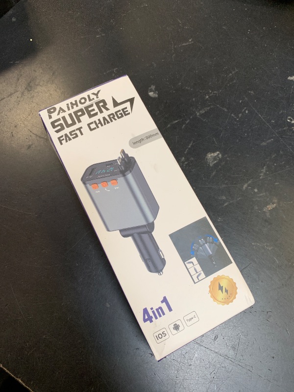 Photo 1 of [2025 Compact] Bluetooth 5.3 Car Adapter, FM Transmitter Bluetooth Car Charger, 4 in 1 Retractable Car Charger for Phone, USB C Fast Charging Adapter for RV SUV Truck, iPhone 17/16/15/14