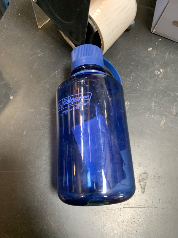 Photo 1 of Nalgene Sustain Tritan BPA-Free Water Bottle Made with Material Derived from 50% Plastic Waste (Using ISCC Certified Mass Balance), 16 OZ, Narrow Mouth, Denim